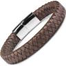 Мужской плетеный браслет из коричневой кожи Everiot Select LNS-5012