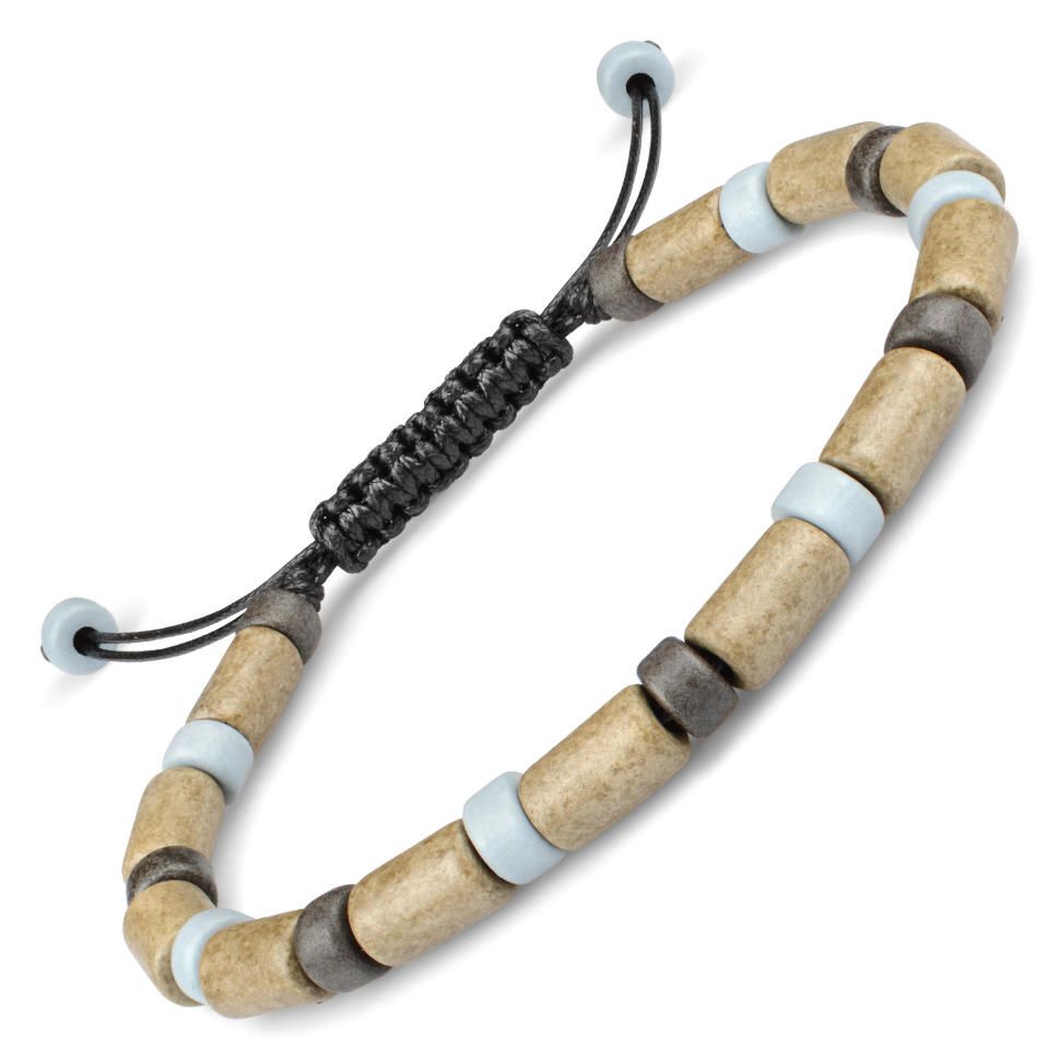 Плетеный браслет в стиле Шамбала Everiot Select --LNS-2057 из керамических бусин оптом
