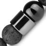 Черный мужской браслет на резинке из агата, лавы (базальта) и гематита Everiot Select LNS-2113 оптом