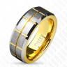 Мужское кольцо Tisten из титан-вольфрама (тистена) R-TS-020 с золотистым покрытием оптом
