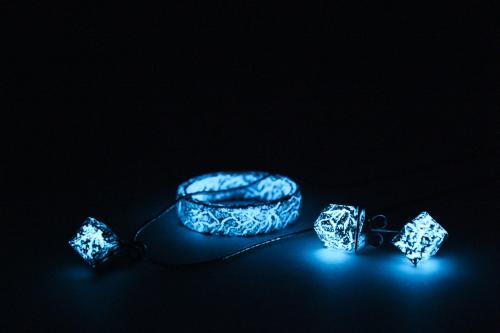 Светящееся кольцо Lonti glow Black Star (бирюзовый), 5 мм оптом