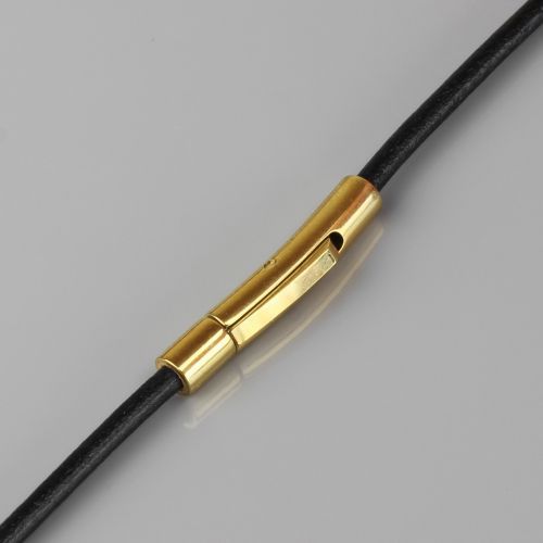Кожаный шнурок премиум Everiot Select LC-5002-GD с застежкой из стали оптом