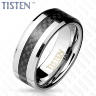 Мужское кольцо из тистена (титан-вольфрама) Tisten R-TS-016 с карбоновой вставкой оптом