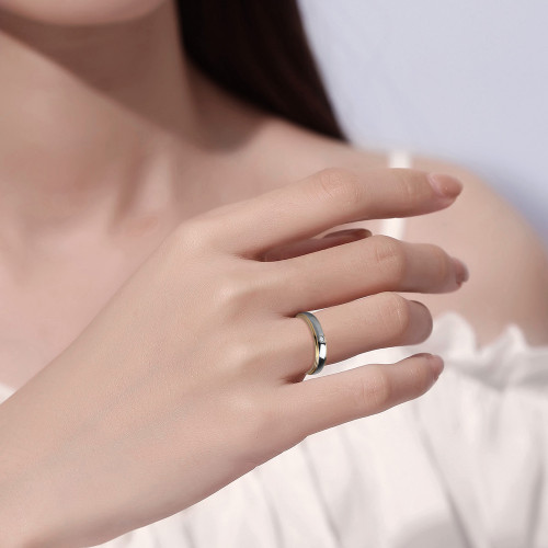 Классическое обручальное кольцо из карбида вольфрама Lonti RTG-0044 (4 мм) с фианитом оптом