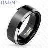 Мужское кольцо из тистена (титан-вольфрама) Tisten R-TS-012 с черным покрытием оптом