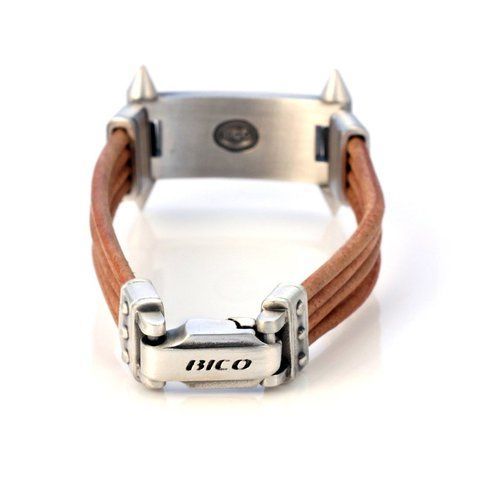 Кожаный браслет Bico SP-BO-CA29-BR с декором из стали оптом