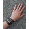 Кожаный браслет-намотка Scappa A-107 черный и коричневый оптом