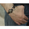 Кожаный браслет мужской Scappa D-300 черный оптом