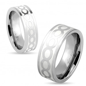 Мужское кольцо из стали Spikes R-M1011 с круговым орнаментом