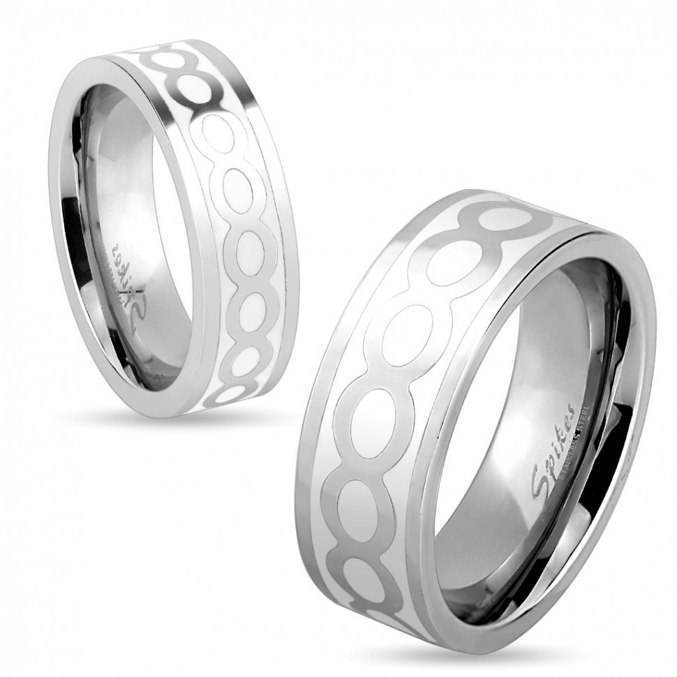 Мужское кольцо из стали Spikes R-M1011 с круговым орнаментом оптом