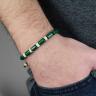 Плетеный браслет в стиле Шамбала Everiot Select LNS-2059 из зеленых керамических бусин оптом