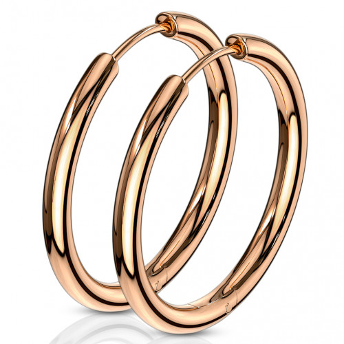 Серьги-кольца TATIC SE3065R стальные с покрытием цвета розового золота оптом