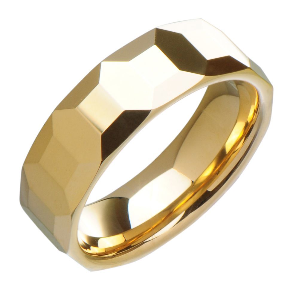 Мужское кольцо из карбида вольфрама MRJ-RTN067-13 золотистое оптом