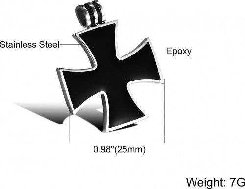 Стальной кулон крест Everiot --SPD-XP-15070 мужской оптом