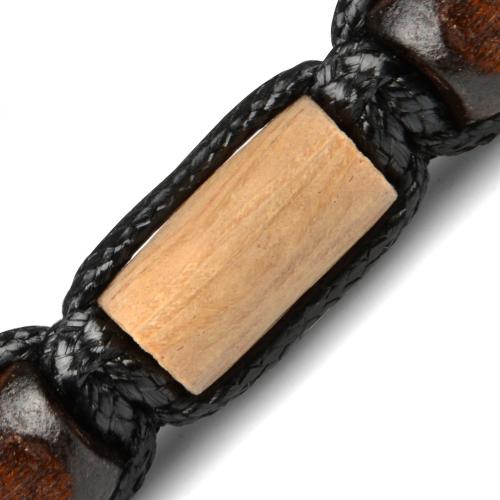 Плетеный браслет ручной работы в стиле Шамбала Everiot Select LNS-3127 из деревянных бусин оптом