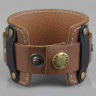Кожаный браслет мужской Scappa NY-430-BR коричневый с объемным декором оптом