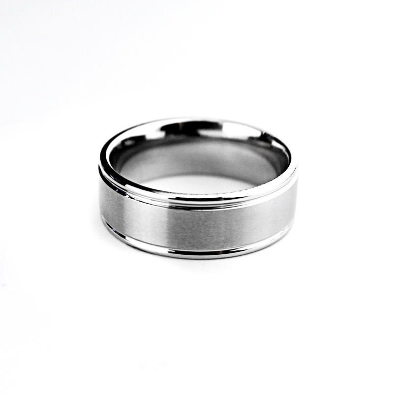 Мужское кольцо из стали TATIC RST045 с матовой полосой оптом
