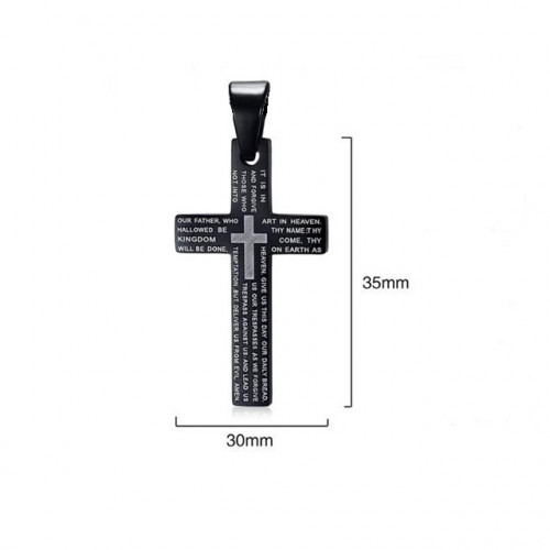 Крест Everiot SPD-XP-2714 из стали с молитвой "Отче наш" на английском языке оптом