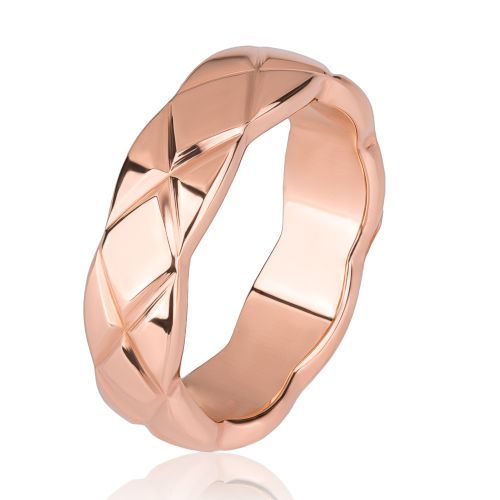 Кольцо с узором TATIC RSS-0031, из ювелирной стали, цвет розовое золото оптом