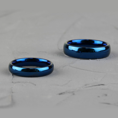 Кольцо из вольфрама Lonti RTG-0004 (R-TG-0143), обручальное, синее шириной от 2 до 8 мм оптом