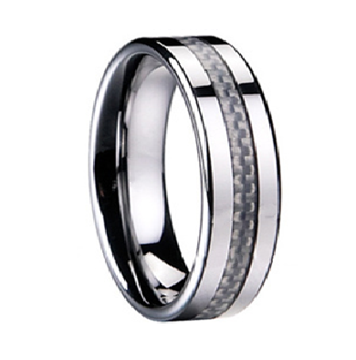 Мужское кольцо из карбида вольфрама Lonti TU-038040 с карбоновой вставкой оптом