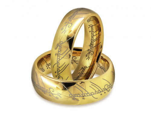 Кольцо Всевластия Everiot RTG-2763-GD из вольфрама, покрытие желтое золото оптом