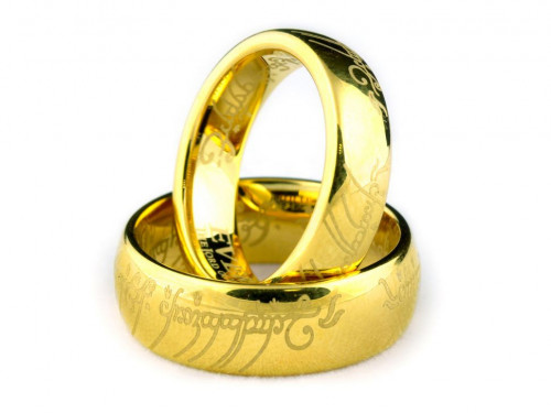 Кольцо Всевластия Everiot R-TG-0131 из вольфрама, золотистое IP-покрытие оптом