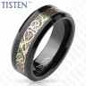 Мужское кольцо Tisten  из титан-вольфрама (тистена) R-TS-021 с узором "Кельтский дракон" оптом