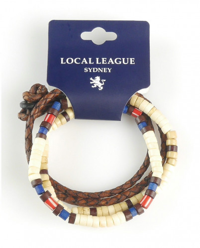Набор мужских браслетов из кожи, костяных и деревянных бусин Local League CS-LBM18  оптом