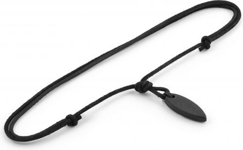 Мужской кожаный шнурок на шею с черной подвеской из дерева Local League CS-LNM433 оптом