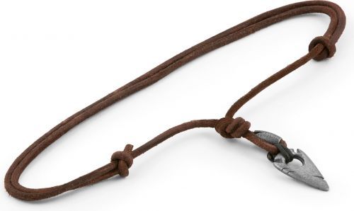 Коричневый мужской шнурок-чокер из кожи с кулоном "Наконечник стрелы" Local League CS-LNM436 оптом