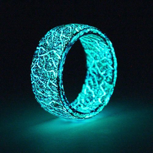 Светящееся кольцо Lonti glow Blue Malachite, 8 мм оптом