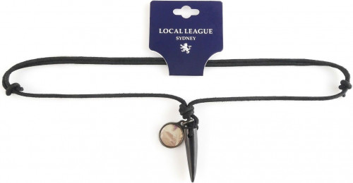 Мужской кожаный шнурок на шею с подвеской Local League CS-LNM20BLACK оптом