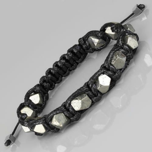 Черный плетеный браслет Шамбала из пирита Everiot Select LNS-2067 оптом