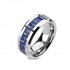 Мужское кольцо из титана Spikes R-ТМ-3632 с синей карбоновой вставкой оптом