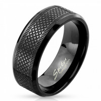 Черное стальное мужское кольцо Spikes R-M4395