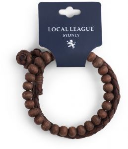 Набор мужских браслетов кожи и деревянных бусин Local League CS-LBM469