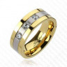 Мужское кольцо из титана Spikes R-TI-3566M двухцветное с фианитами оптом