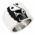 Широкое мужское стальное кольцо R-0219549 с изображением черепа оптом