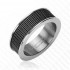 Мужское кольцо из титана Spikes --R-TI-3806B с рельефной поверхностью оптом