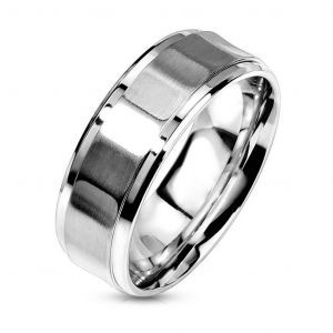 Мужское кольцо из стали STEELS RSS-7593 с матовой граненой поверхностью