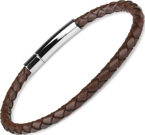 Мужской кожаный браслет плетеный Everiot Select LNS-5021 коричневый (4 мм) оптом