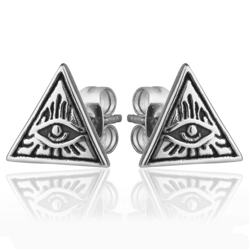 Серьги-гвоздики Everiot SE-ZS-2053 с масонским символом "Всевидящее око" оптом