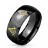 Мужское кольцо из стали TATIC R-M4896 черное с символом масонов "Циркуль и наугольник" оптом
