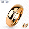 Кольцо Tisten из титан-вольфрама (тистена) R-TS-003 обручальное с IP-покрытием цвета розового золота оптом