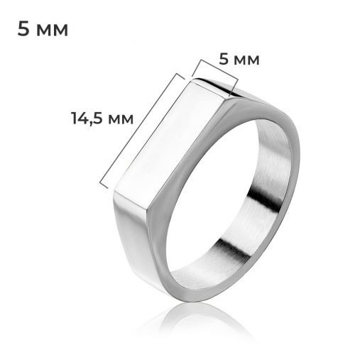 Кольцо-печатка (перстень) 5, 9, 14 и 18 мм из стали TATIC RSS-7685 с площадкой для гравировки надписей оптом