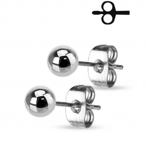 Стальные серьги-гвоздики в форме шариков Spikes SSEB-ST от 2 до 7 мм