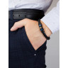 Черный кожаный браслет мужской Everiot RN-MJ-1807 с синими вставками оптом