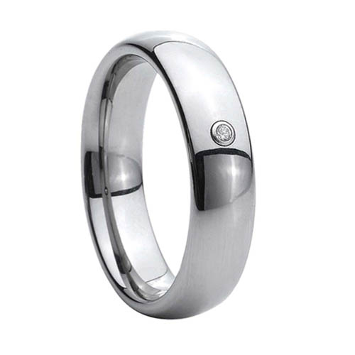 Классическое обручальное кольцо из карбида вольфрама Lonti TU-027016 с фианитом оптом