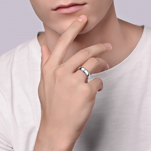 Классическое обручальное кольцо из карбида вольфрама Lonti R-TU05 с фианитом оптом